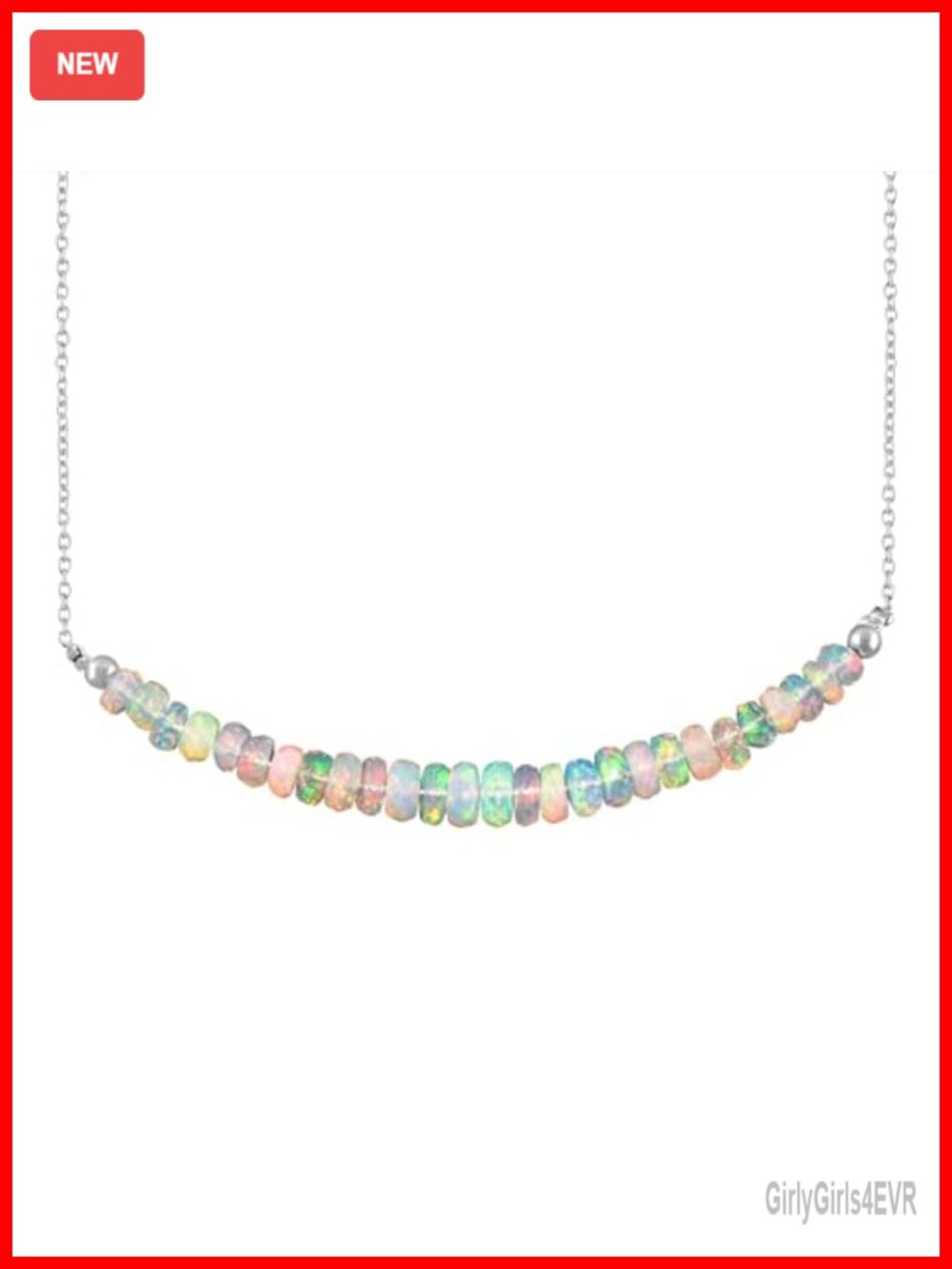 Ethiopian Fire Opal Necklace for Women Natural Gemstone Beads 925 Sterling